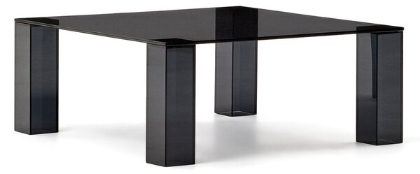 Tmavě šedý skleněný konferenční stolek 85x85 cm Adularia – Kave Home