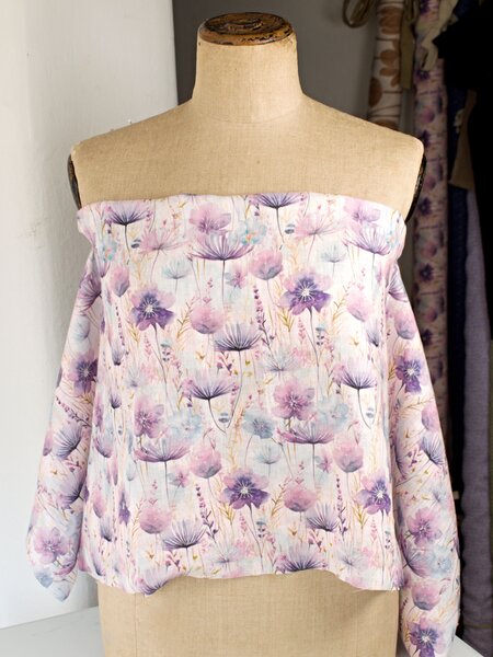 Snový svět Floral fialové květy - francouzský len