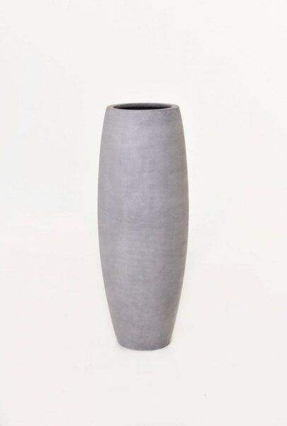 Květináč MAGNUM, sklolaminát, výška 100 cm, beton design, šedý