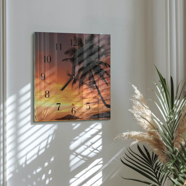 Skleněné hodiny na stěnu Dlaň zskc-30x30-00170305