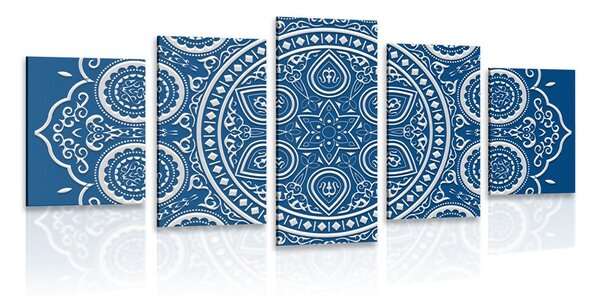 5-dílný obraz jemná etnická Mandala