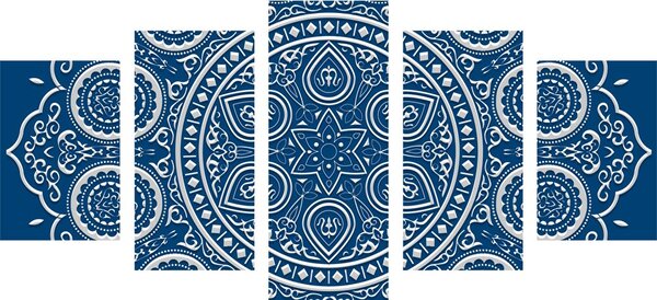 5-dílný obraz jemná etnická Mandala
