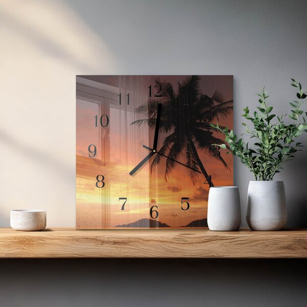 Skleněné hodiny na stěnu Dlaň zskc-30x30-00170305