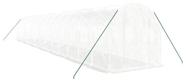 Skleník s ocelovým rámem bílý 28 m² 14 x 2 x 2 m