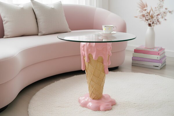 Konferenční stolek ICE CREAM 50 CM růžový/béžový skladem