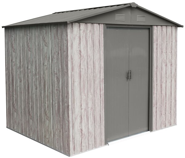 Zahradní domek BestBerg ZDB-4SD / 4,1 m² / 236 x 174 x 206 cm / dekor bílé dřevo/šedá