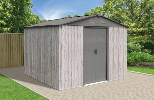 Zahradní domek BestBerg ZDB-7SD / 7,2 m² / 301 x 238 x 214 cm / bílé dřevo/šedá