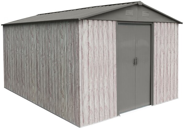 Zahradní domek BestBerg ZDB-9SD / 9 m² / 279 x 324 x 211 cm / dekor bílé dřevo/šedá
