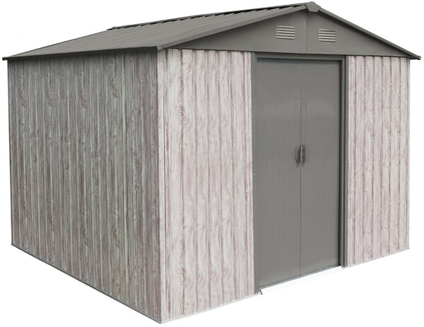 Zahradní domek BestBerg ZDB-7SD / 7,2 m² / 301 x 238 x 214 cm / bílé dřevo/šedá