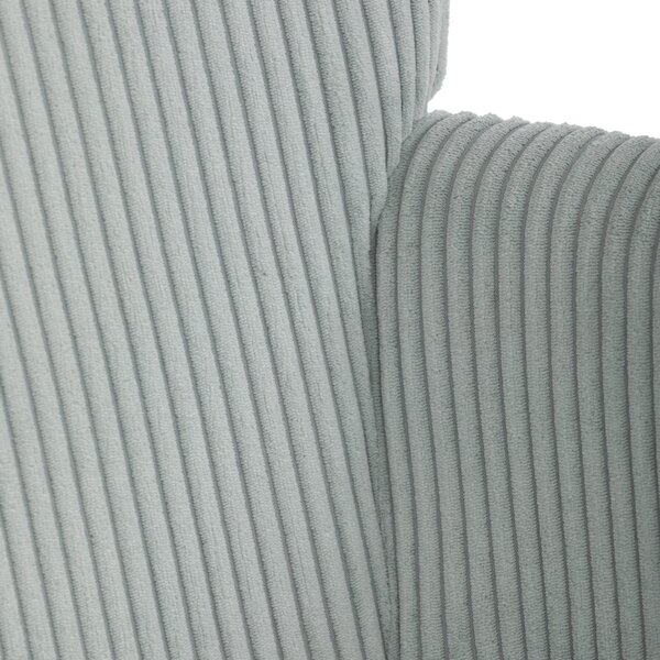 Relaxační křeslo ušák s taburetem ROYAL — kov, manšestr, mentolová