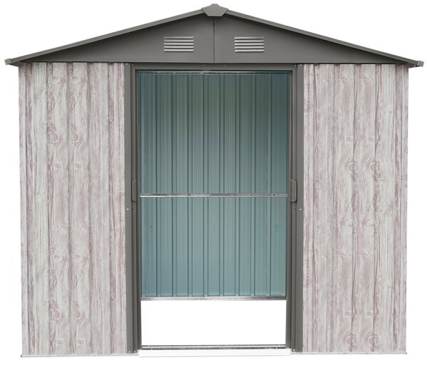 Zahradní domek BestBerg ZDB-4SD / 4,1 m² / 236 x 174 x 206 cm / dekor bílé dřevo/šedá