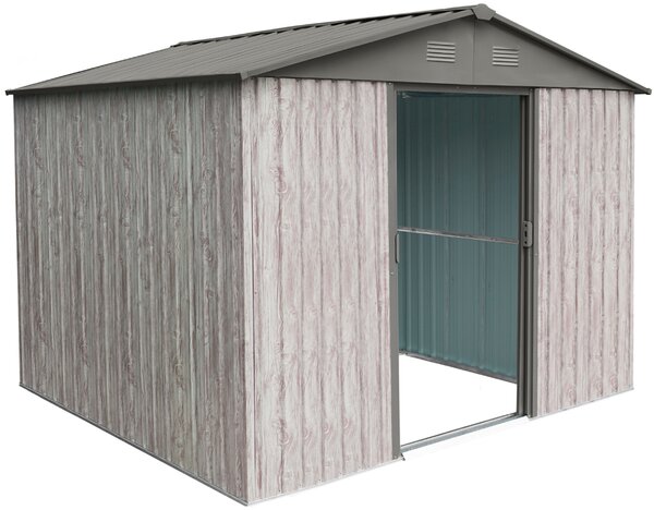 Zahradní domek BestBerg ZDB-7SD / 7,2 m² / 301 x 238 x 214 cm / bílé dřevo/šedá