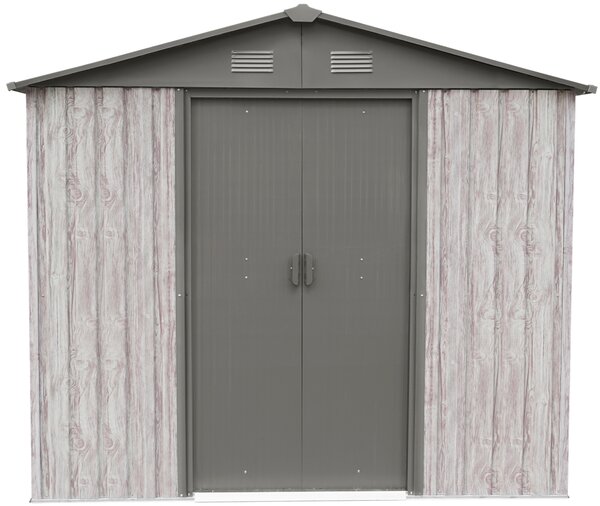 Zahradní domek BestBerg ZDB-4SD / 4,1 m² / 236 x 174 x 206 cm / dekor bílé dřevo/šedá
