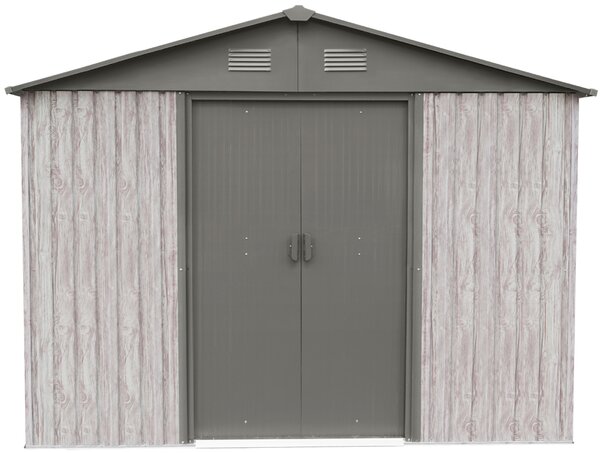 Zahradní domek BestBerg ZDB-9SD / 9 m² / 279 x 324 x 211 cm / dekor bílé dřevo/šedá