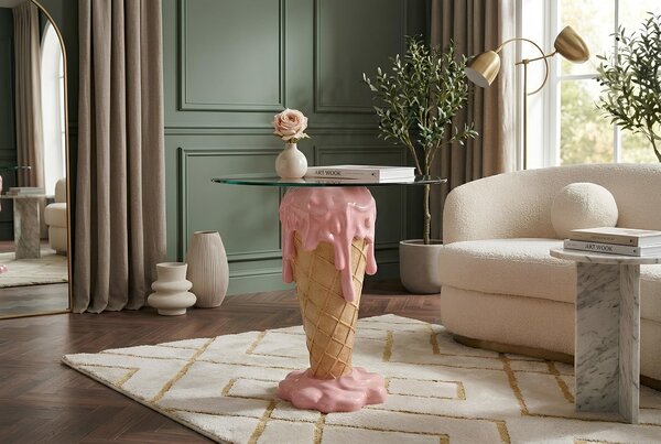 Konferenční stolek ICE CREAM 50 CM růžový/béžový skladem