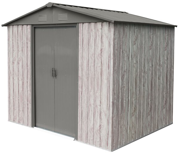 Zahradní domek BestBerg ZDB-4SD / 4,1 m² / 236 x 174 x 206 cm / dekor bílé dřevo/šedá