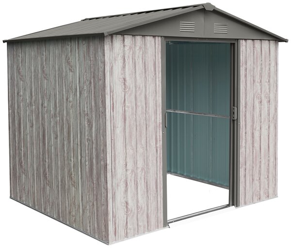 Zahradní domek BestBerg ZDB-4SD / 4,1 m² / 236 x 174 x 206 cm / dekor bílé dřevo/šedá