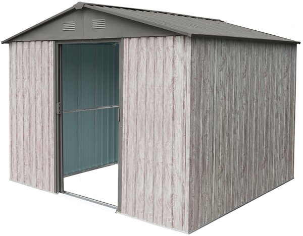 Zahradní domek BestBerg ZDB-7SD / 7,2 m² / 301 x 238 x 214 cm / bílé dřevo/šedá