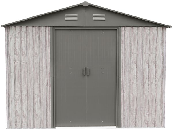 Zahradní domek BestBerg ZDB-7SD / 7,2 m² / 301 x 238 x 214 cm / bílé dřevo/šedá
