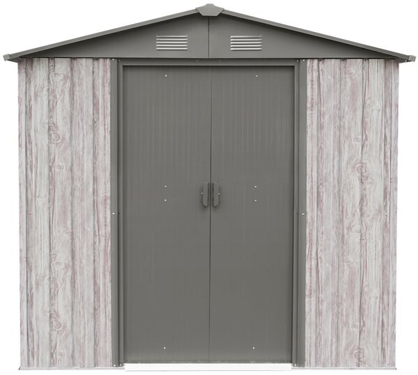 Zahradní domek BestBerg ZDB-2SD / 2,5 m² / 194 x 131 x 184 cm / dekor bílé dřevo/šedá