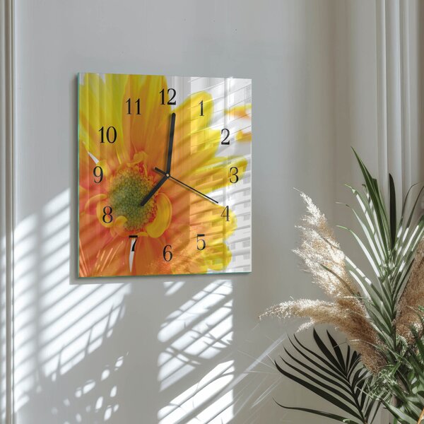 Skleněné hodiny na stěnu Květ zskc-30x30-00170446