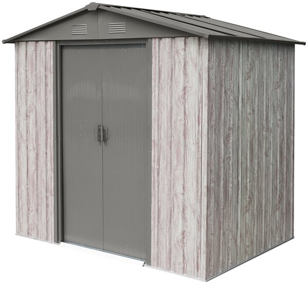 Zahradní domek BestBerg ZDB-2SD / 2,5 m² / 194 x 131 x 184 cm / dekor bílé dřevo/šedá