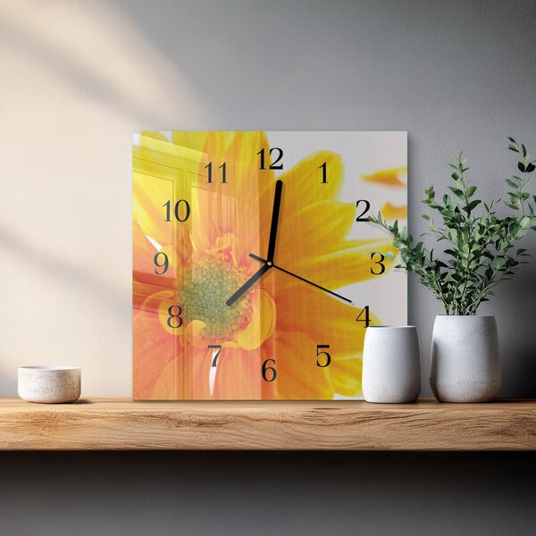 Skleněné hodiny na stěnu Květ zskc-30x30-00170446