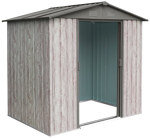 Zahradní domek BestBerg ZDB-2SD / 2,5 m² / 194 x 131 x 184 cm / dekor bílé dřevo/šedá