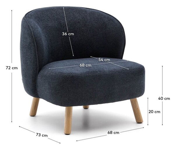 Žinylkové křeslo šedomodré Ulit – Kave Home