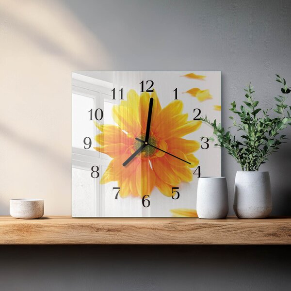Skleněné hodiny na stěnu Květ zskc-30x30-00170447