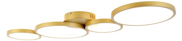 Stropní svítidlo zlaté včetně LED 3-stupňové stmívatelné 4-světlo - Lupolo