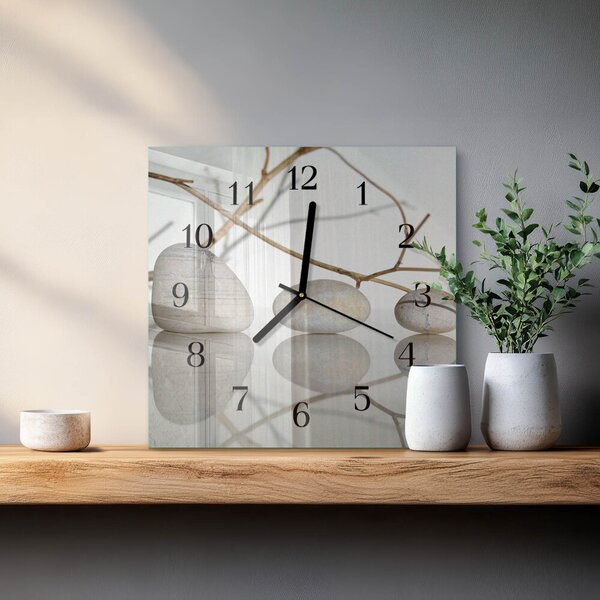 Skleněné hodiny na stěnu Kameny zskc-30x30-00170467