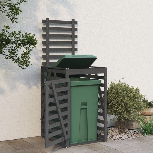 Úložný box na popelnici šedý 84x90x128,5 cm masivní borovice