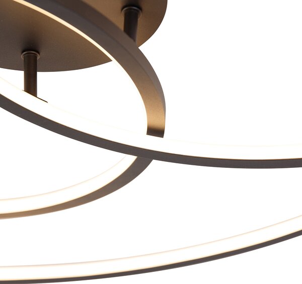 Stropní lampa černá 78 cm vč. LED 3-stupňový stmívač - Rowin