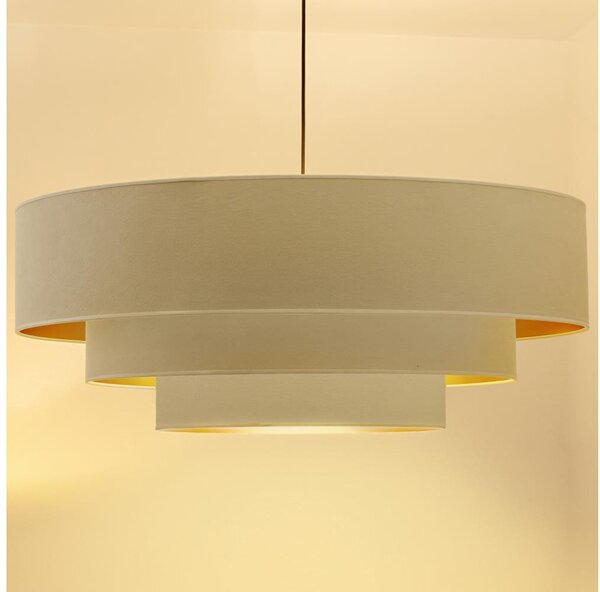 Brilagi - Lustr na lanku LUNETA 3xE27/60W/230V pr. 80 cm krémová/zlatá