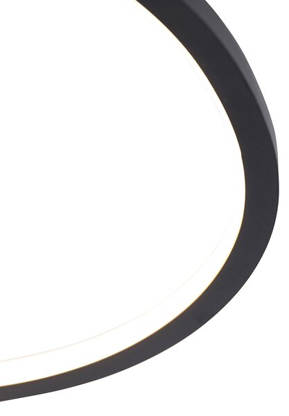 Stropní lampa černá 45 cm vč. LED 3-stupňový stmívač - Rowin