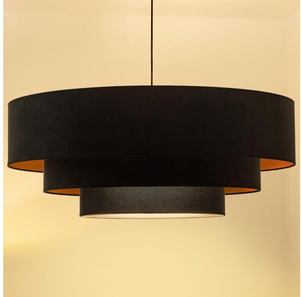 Brilagi - Lustr na lanku LUNETA 3xE27/60W/230V pr. 80 cm černá/zlatá