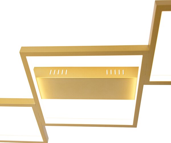 Stropní lampa zlatá vč. LED 3 stupňová stmívatelná 5-světlo - Lejo