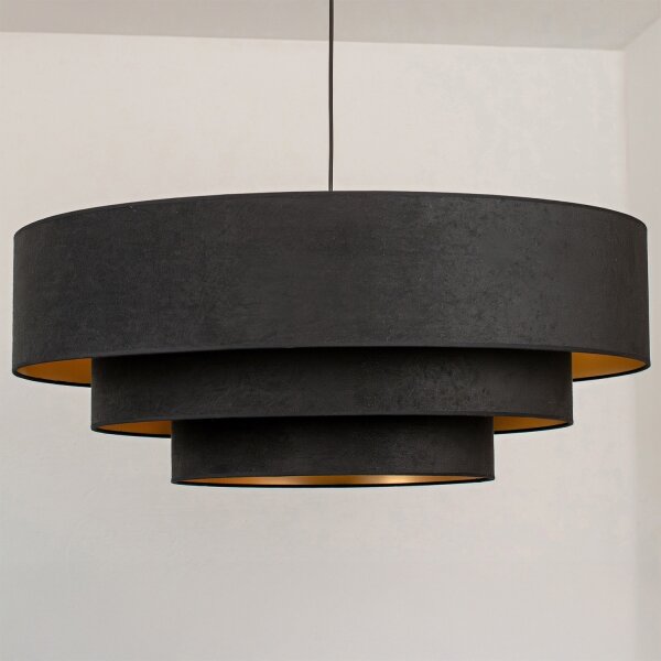 Brilagi - Lustr na lanku LUNETA 3xE27/60W/230V pr. 80 cm černá/zlatá