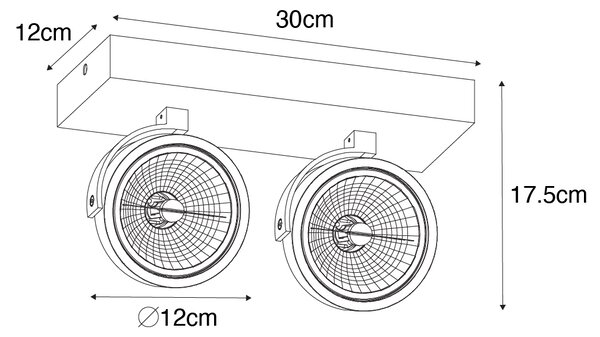 Designové bodové světlo šedé nastavitelné 2-světlo - Go