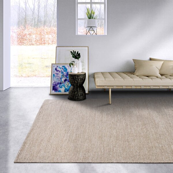 Béžový ručně tkaný koberec s příměsí vlny 160x230 cm Pradesh Linen White – Elle Decoration