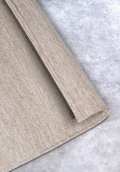Béžový ručně tkaný koberec s příměsí vlny 160x230 cm Pradesh Linen White – Elle Decoration