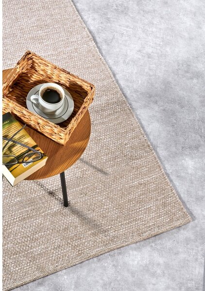 Béžový ručně tkaný koberec s příměsí vlny 160x230 cm Pradesh Linen White – Elle Decoration