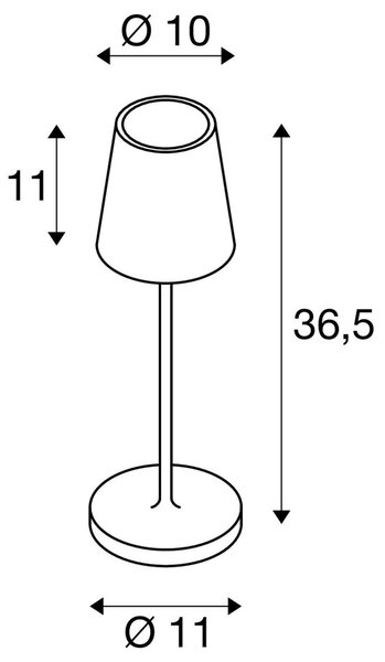 LA 1007693 VINOLINA TWO stolní svítidlo, aku, IP65, 2200/2700/3000 K, TOUCH, černá - BIG WHITE (SLV)