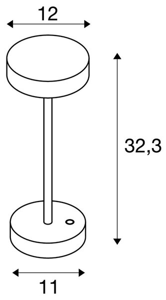 LA 1007362 VINOLINA stolní svítidlo, aku, IP54, 2700/3000 K, TOUCH, černá - BIG WHITE (SLV)