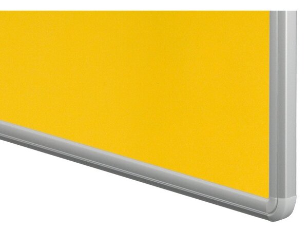 Textilní nástěnka ekoTAB v hliníkovém rámu, 1200 x 900 mm, žlutá