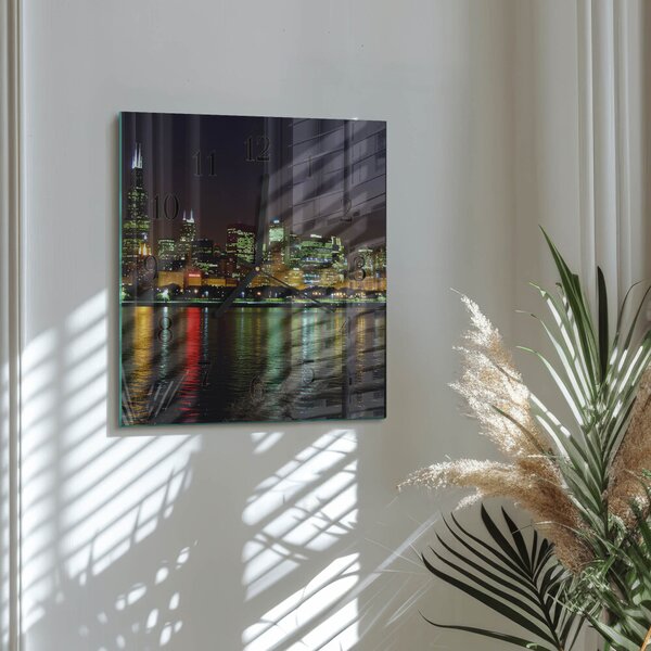 Skleněné hodiny na stěnu Horizont zskc-30x30-00170679