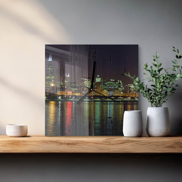 Skleněné hodiny na stěnu Horizont zskc-30x30-00170679