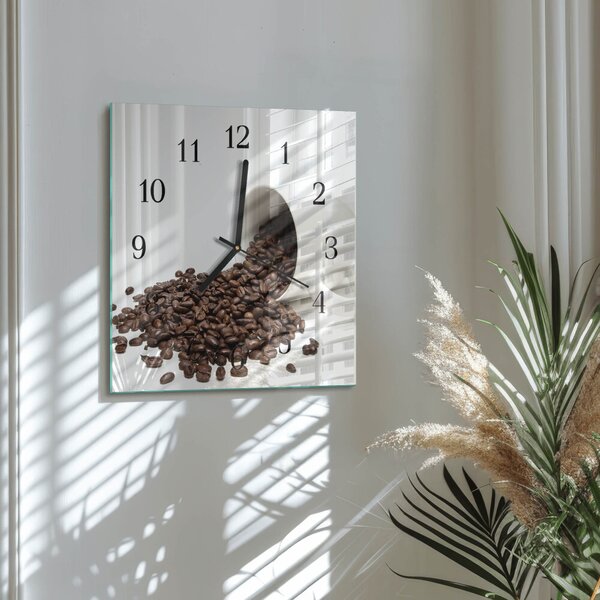 Skleněné hodiny na stěnu Šálek kávy zskc-30x30-00170690