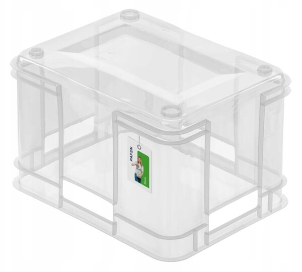 Keeeper Úložný box pro domácnost i dílnu, BRUNO M, 16L, 35 x 27 x 21 cm, transparentní